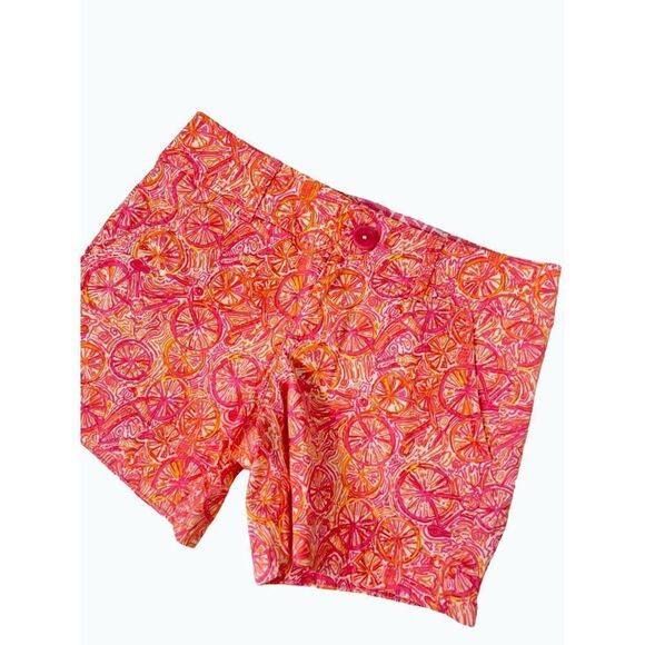 Lilly Pulitzer Ten Speed Bicycle Print Callahan Pink Shorts 0 - Picture 2 of 5